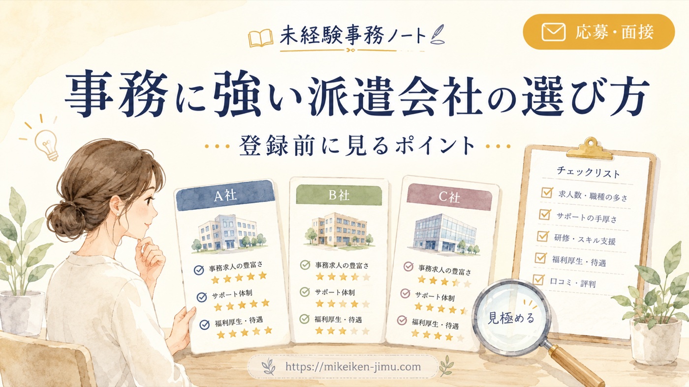 事務に強い派遣会社の選び方|未経験が登録前に見るポイント