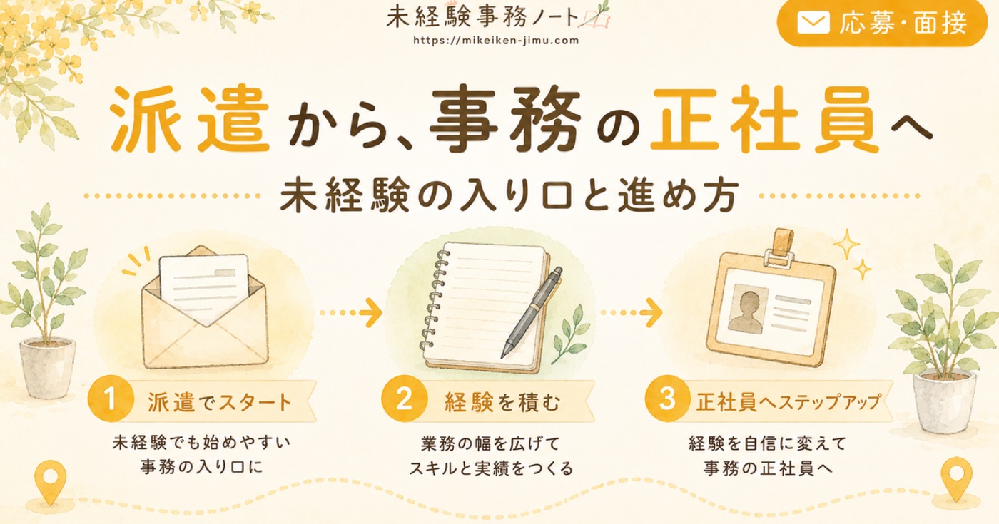 派遣・紹介予定派遣から事務未経験で正社員を目指す方法