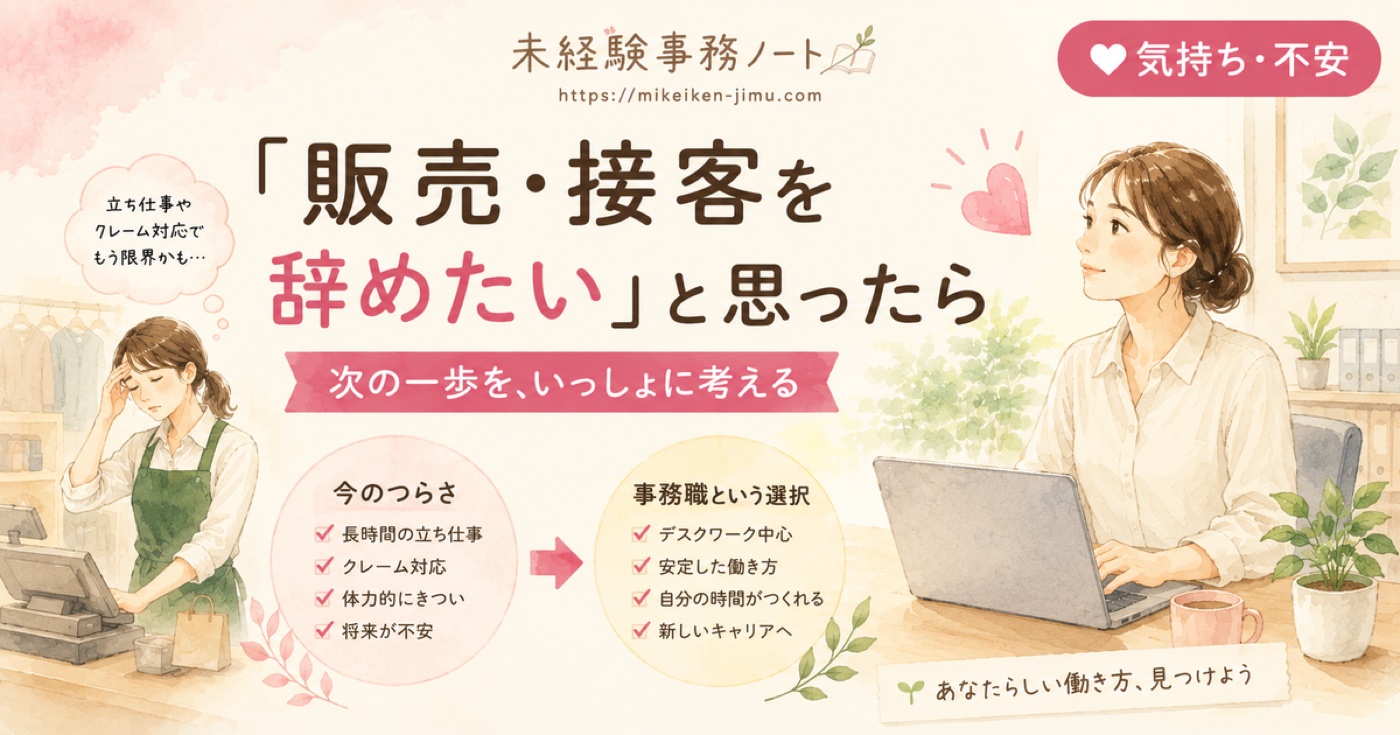 「販売・接客を辞めたい」と思ったときに考えたいこと