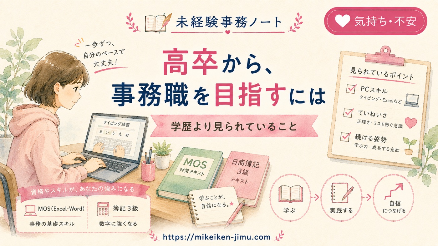 高卒から事務職を目指すには|学歴より見られていること