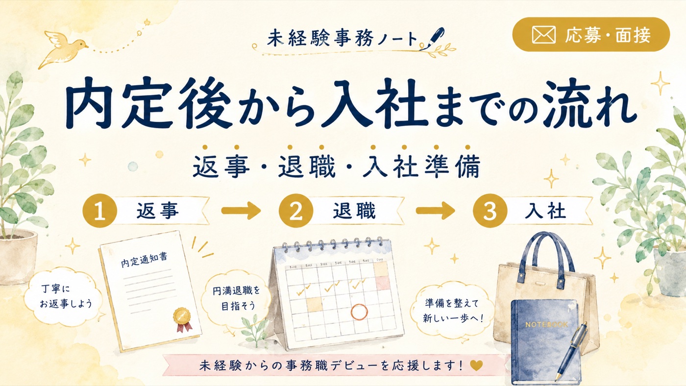 事務の内定後から入社までの流れ|返事・退職・入社準備