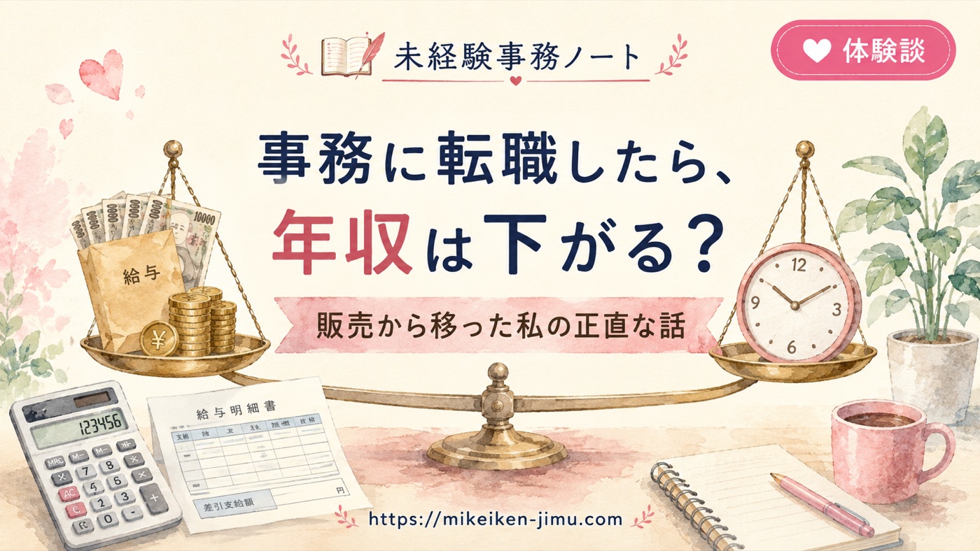 事務職に転職したら年収は下がる?販売から移った私の正直な話