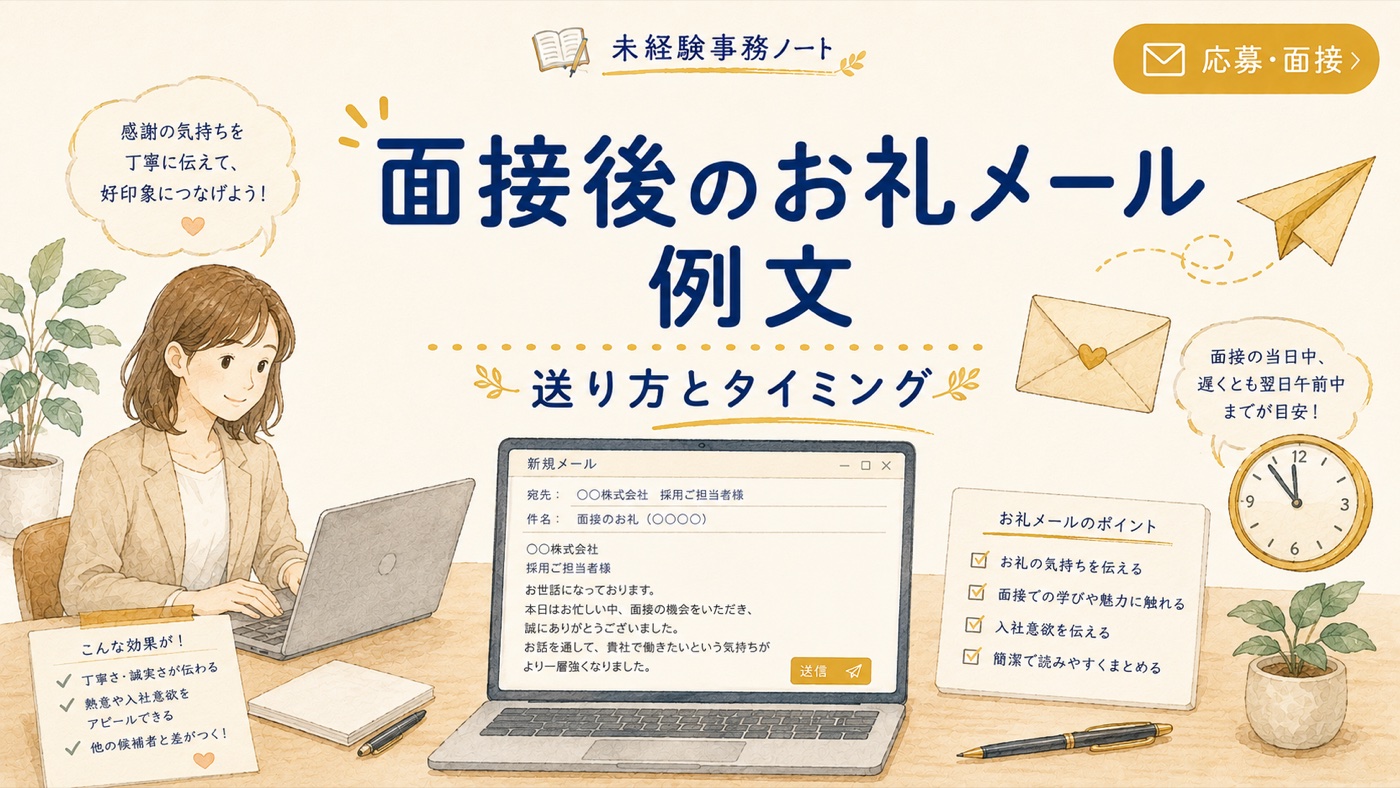 面接後のお礼メール 例文|送り方とタイミング