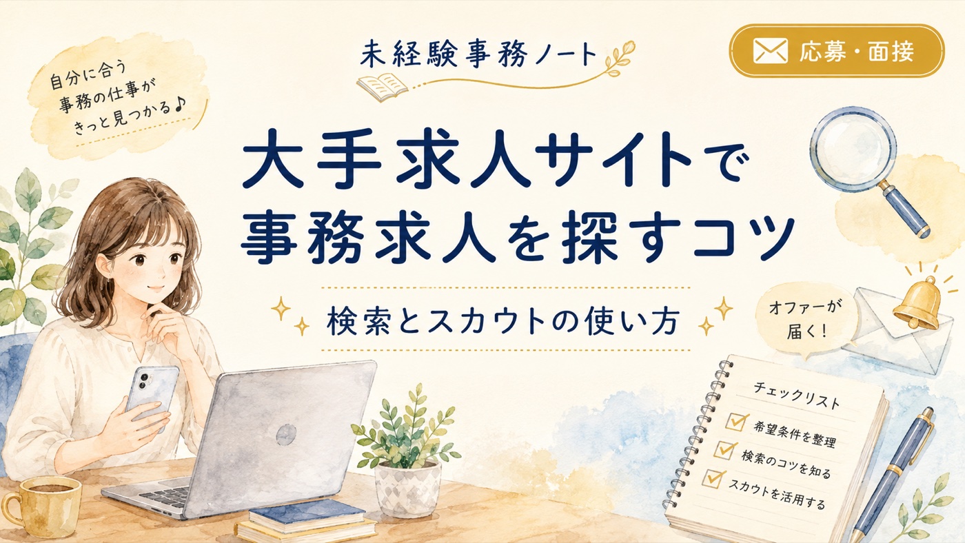 大手求人サイトで事務求人を探すコツ|検索とスカウトの使い方