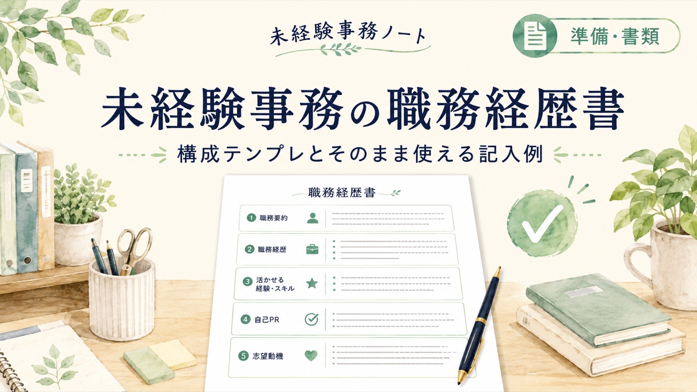 未経験事務の職務経歴書|構成テンプレとそのまま使える記入例